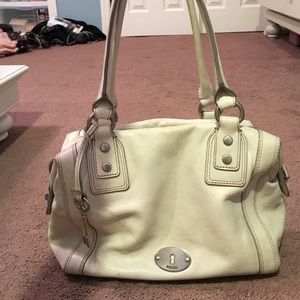 White leather Fossil purse