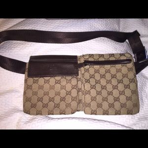 Gucci Monogram GG brown belt bag