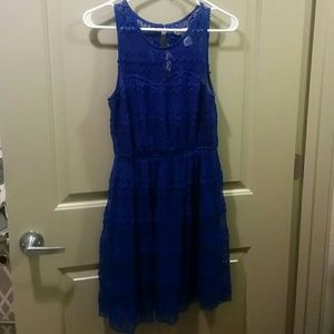Beautiful Blue Crochet-look dress