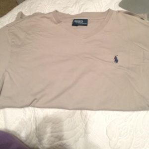 Men's grey polo vneck