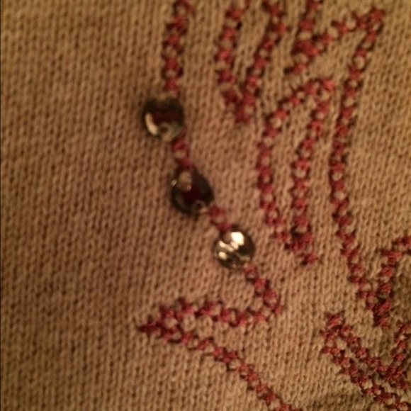 Short Sleeve Cardigan Tan - Picture 4 of 4