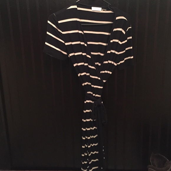Calvin Klein stripped wrap dress