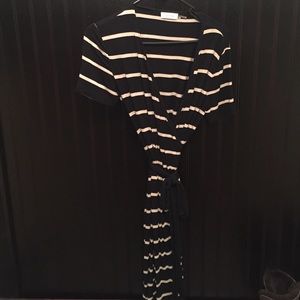 Calvin Klein stripped wrap dress