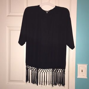 Charlotte Russe fringe kimono