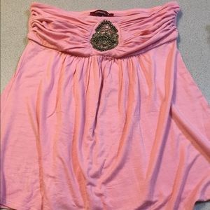 Tube top drape shirt