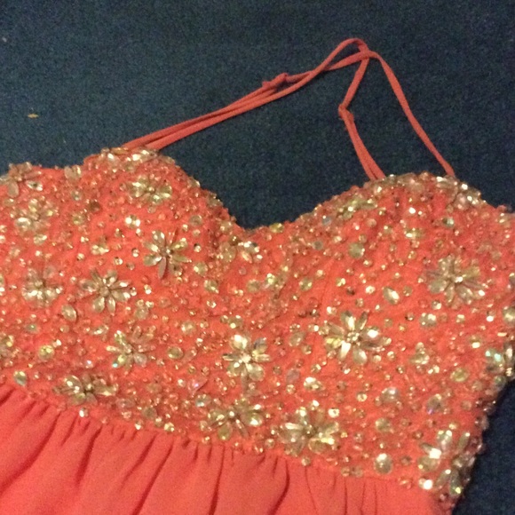Coral Homecoming Dress - Picture 2 of 4