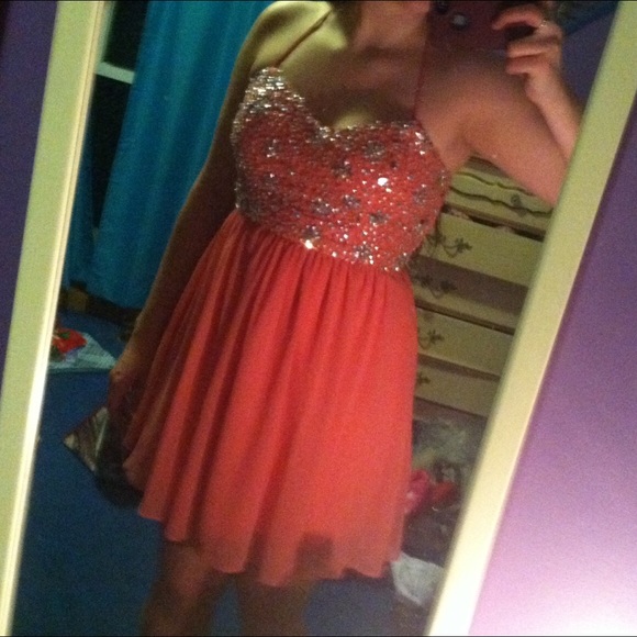 Coral Homecoming Dress - Picture 4 of 4