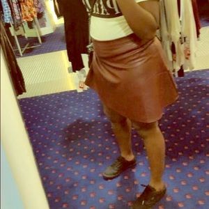 Burgundy leatherette skirt/ size xl/