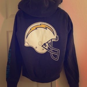 Pink Victoria secret hoodie. Go chargers!