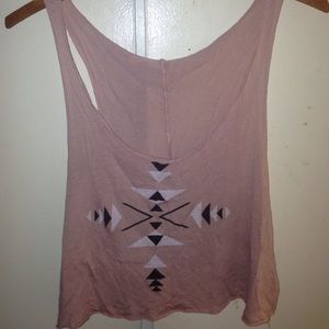 Nude pink tribal crop top