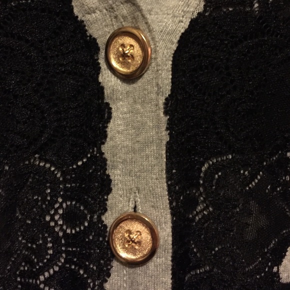 Parfait Striped Cardigan with Lace - Picture 3 of 4