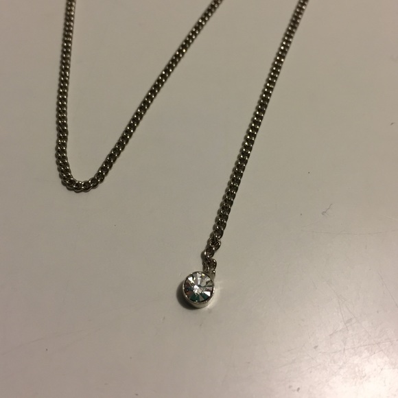 Silver necklace with diamond - Picture 2 of 3