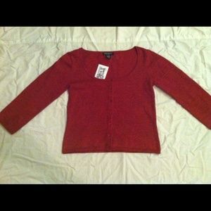 Betsey Johnson Red Cardigan Size Large
