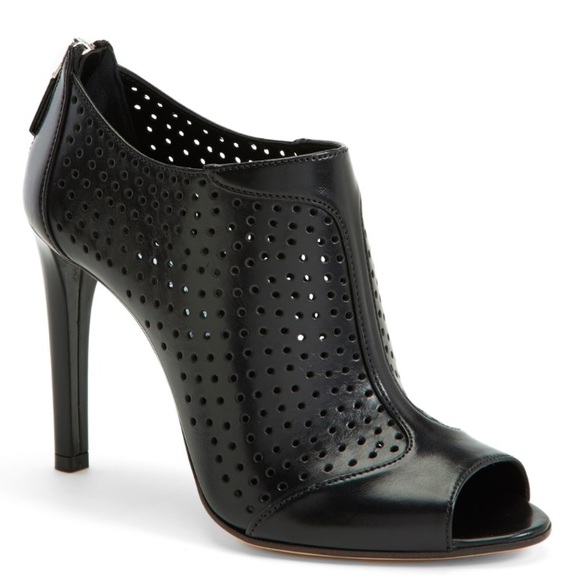 Prada perforated peep-toe booties