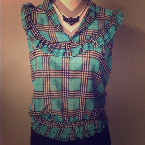 Sheer plaid shirt
