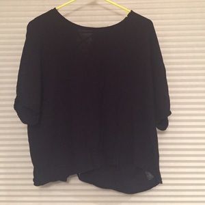 Flowy black crop top