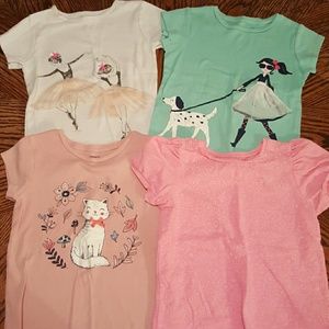 Bundle of girls 5T shirts.