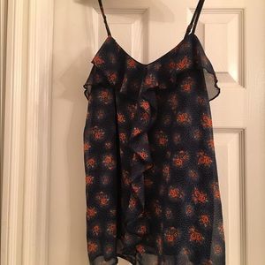 Floral Frill Sheer Blouse