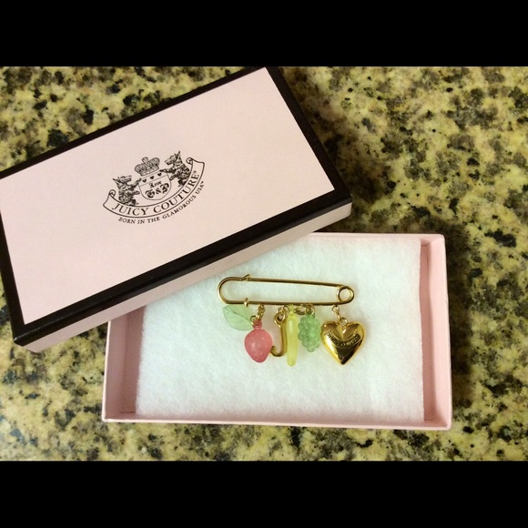 New with gift box JUICY COUTURE charms pin brooch