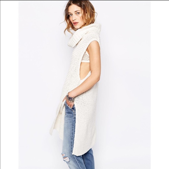 💕Sleeveless Knitted Cowl Neck Side Split Sweater - Picture 2 of 3