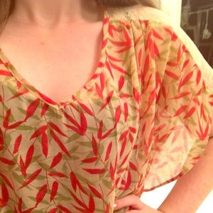 Flowy leaf lace blouse