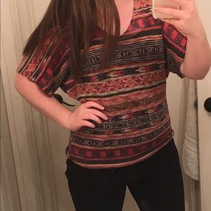 Stretchy Aztec Print Shirt