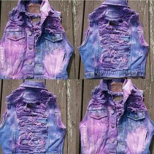 *SOLD*Girl or Boy Denim Dyed Vest