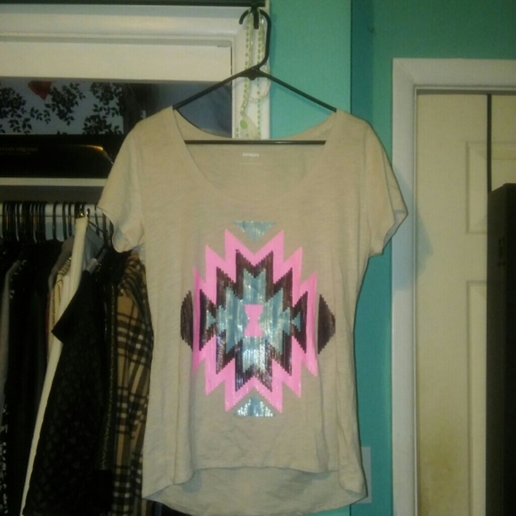 Sequins aztec print top