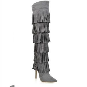 Knee High fringe Boots