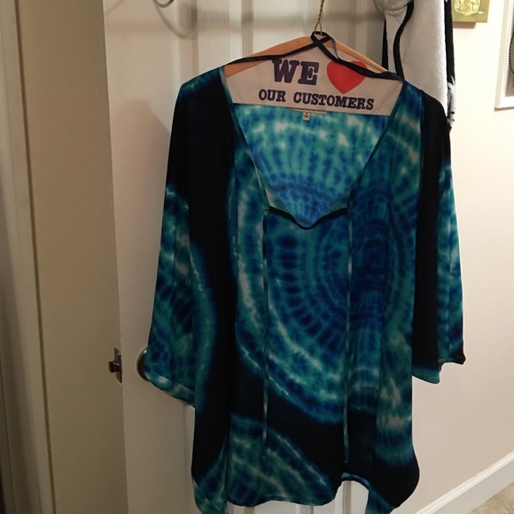 Beautiful Jones NY TieDye Tunic Blouse 1x
