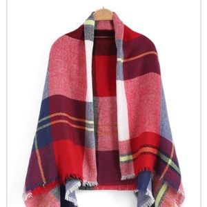 Plaid blanket scarf