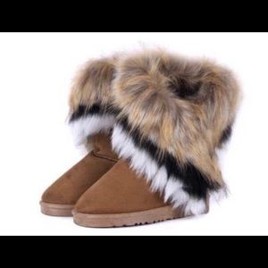 Winter fur snow boots