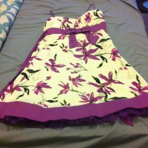 Purple floral print dress