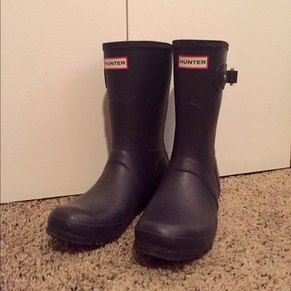 Hunter Shoes - Original Short Hunter Rainboots (dark purple)