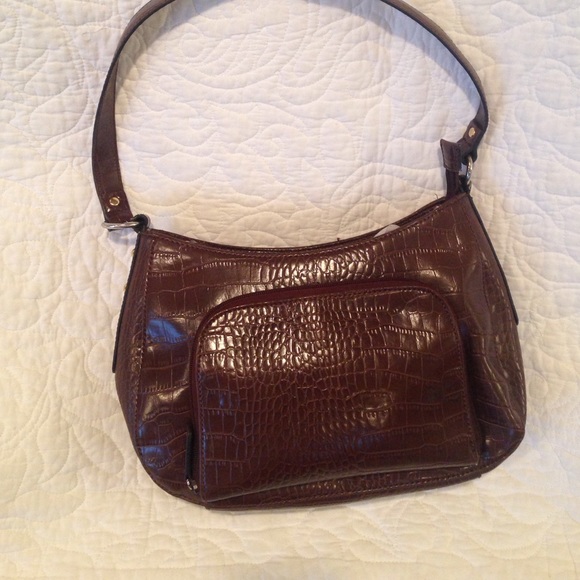 Liz Claiborne Crazy Horse brown alligator bag