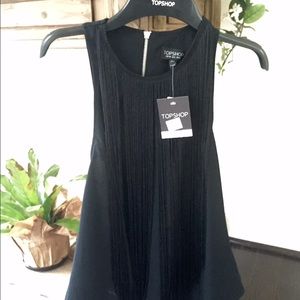 Leather and fringe top