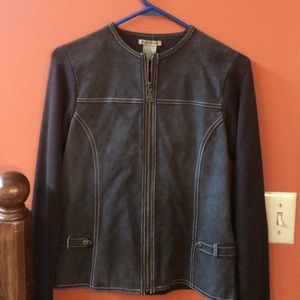 Brown suede sweater jacket