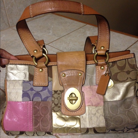 Authentic Coach patch work bag