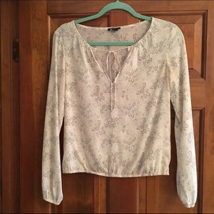 THEORY Silk Peasant Top Size Small