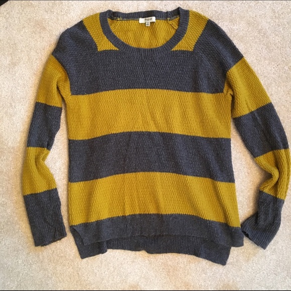 Madewell Mustard Striped Sweater Size XS