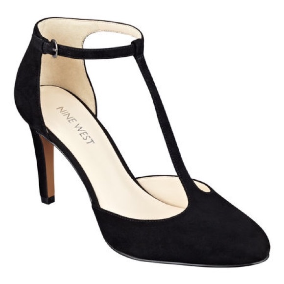 Nine West Halinan T Strap Suede Pumps