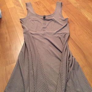 Tan and white polkadot dress