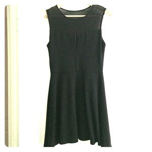 Bebe black mesh net skater dress