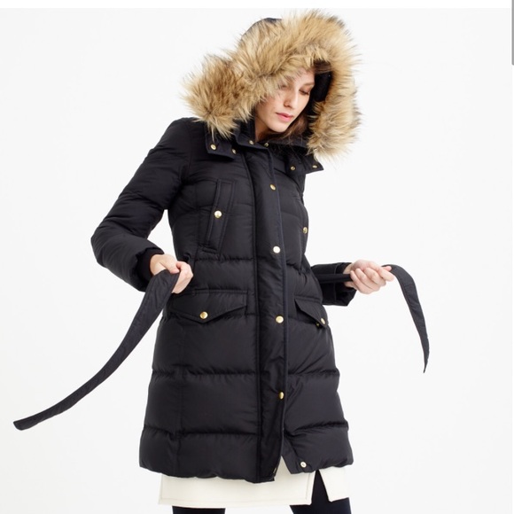 ‼️❌SOLD❌‼️J. Crew Wintress Puffer Coat w/ Faux Fur - Picture 2 of 4