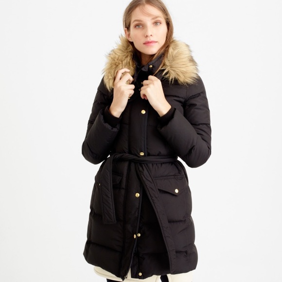 ‼️❌SOLD❌‼️J. Crew Wintress Puffer Coat w/ Faux Fur - Picture 3 of 4