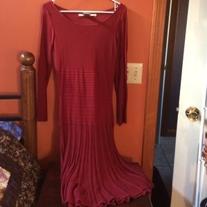 Form fitting sweater dress