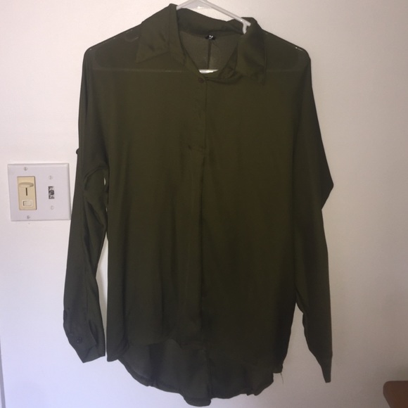 Army green blouse