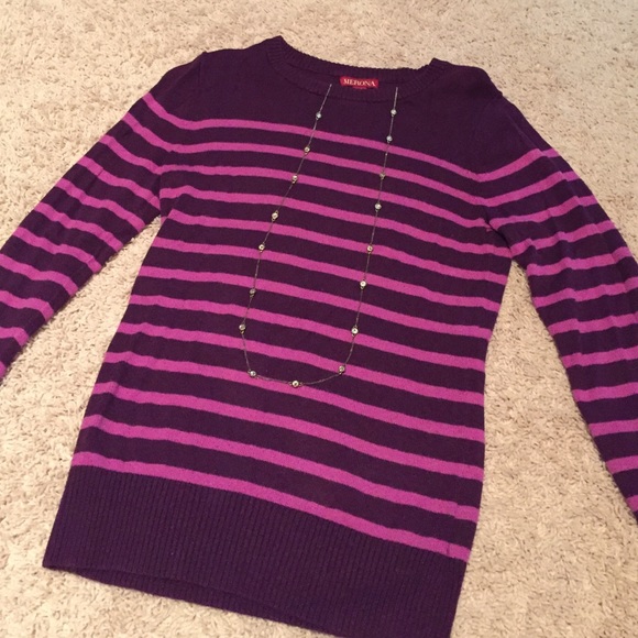 Purple striped sweater