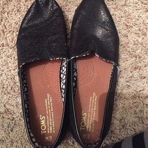 black sparkly TOMS