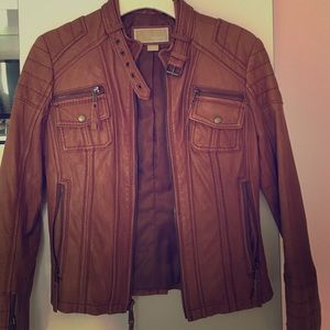 Michael Kors XS brown leather jacket